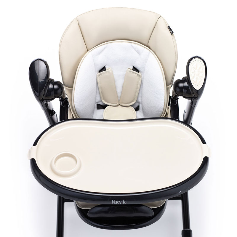 Стульчик для кормления с электронным устройством качения Nuovita Unico lux Nero, Latte, Nero/Латте, Черный  
