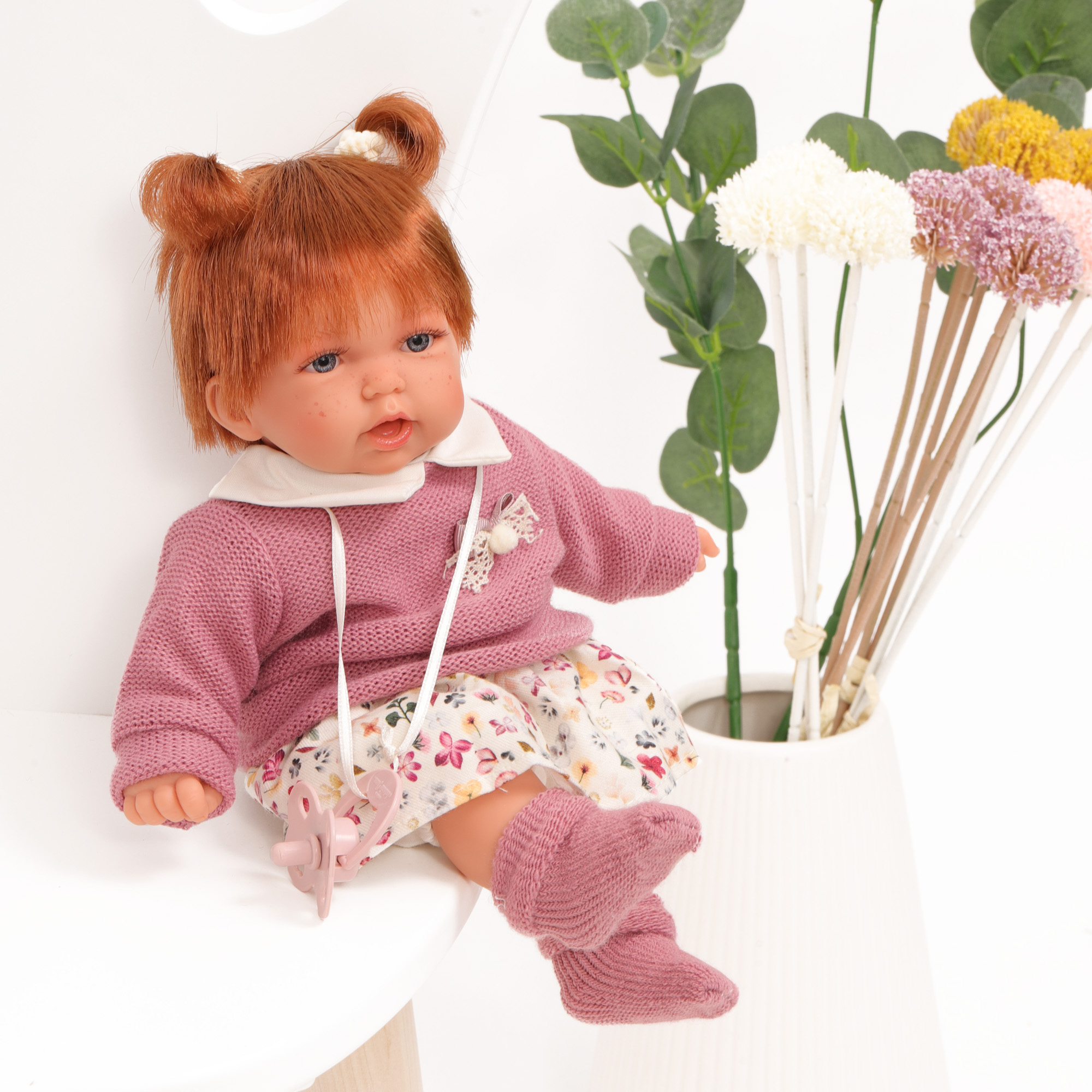 Кукла озвученная Эмма в розовом 27 см говорит-смеётся мягконабивная  