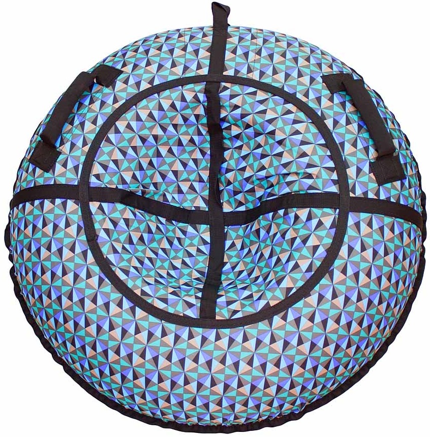 Санки надувные - Тюбинг, разноцветные треугольники, диаметр 118 см  