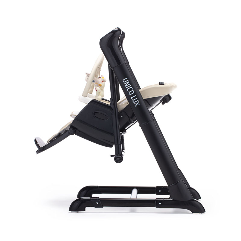 Стульчик для кормления с электронным устройством качения Nuovita Unico lux Nero, Latte, Nero/Латте, Черный  