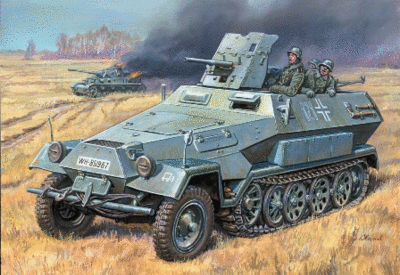 Модель для склеивания - Немецкий БТР SDKFZ 251/10 Ханомаг с 37-мм орудием 