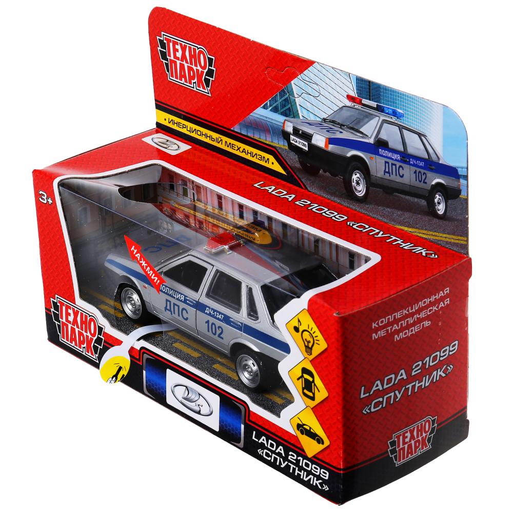 Машина Полиция Lada 21099 Спутник 12 см свет-звук двери открываются металлическая  