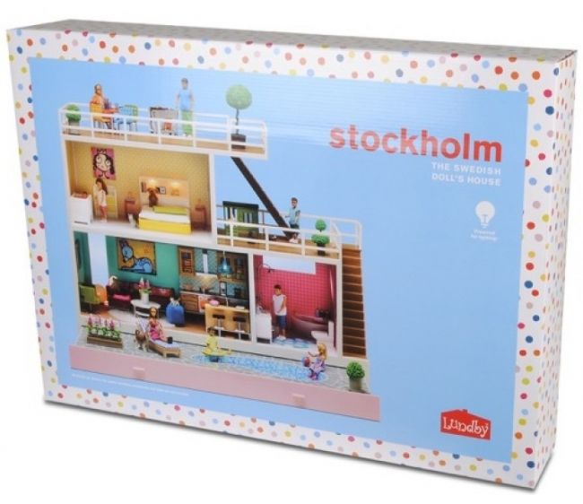Кукольный домик Lundby с освещением и бассейном - Стокгольм  