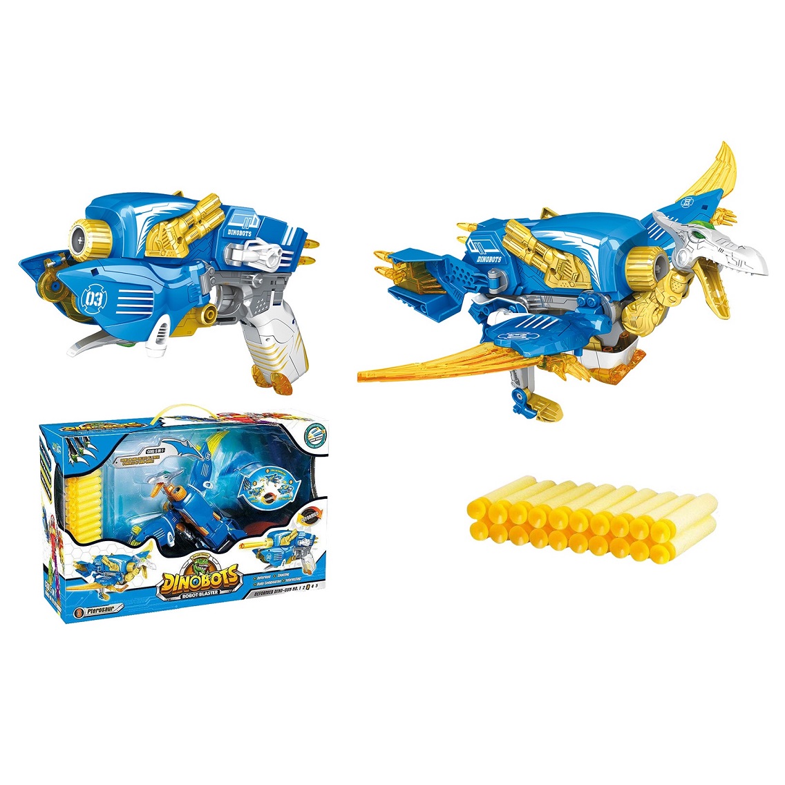 

Робот-бластер Dinobots 2 в 1, синий