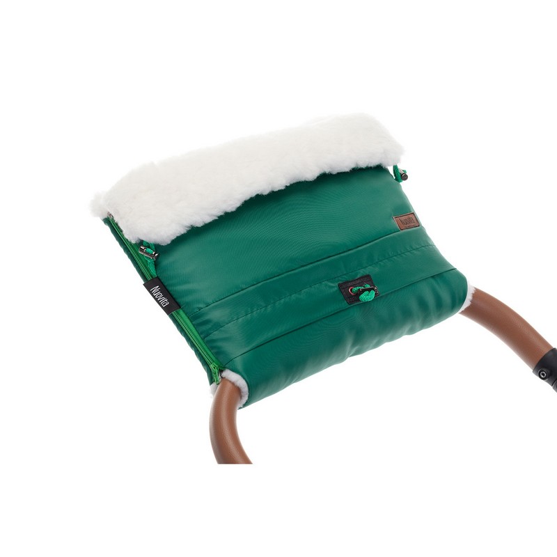 Муфта меховая для коляски Nuovita Alaska Bianco Smeraldo/Изумрудный  