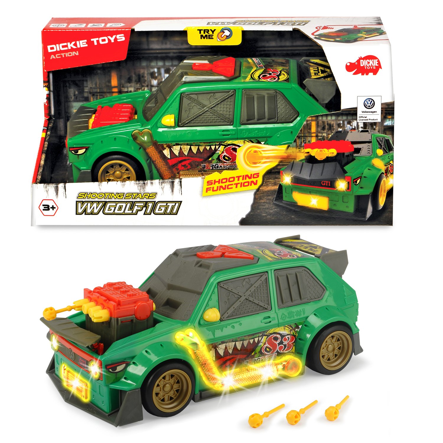 

Машинка с залповой установкой - VW Golf 1 GTI, 26 см, свет и звук