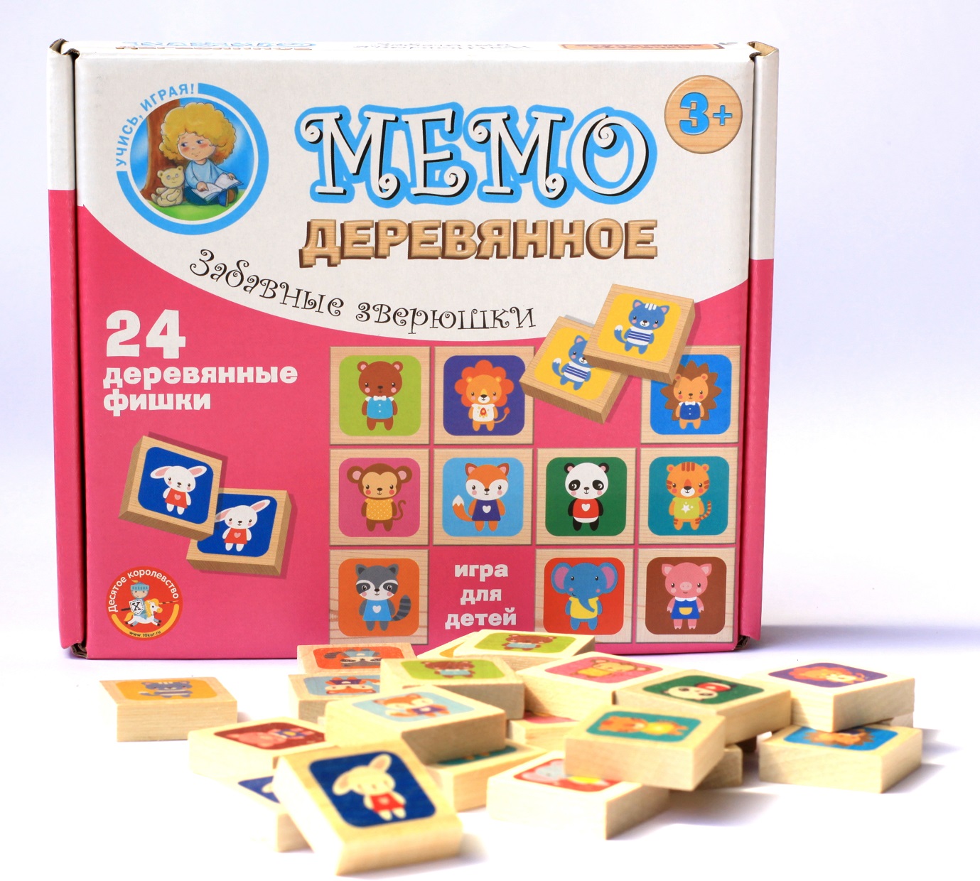 Игра деревянная Мемо - Забавные зверюшки  