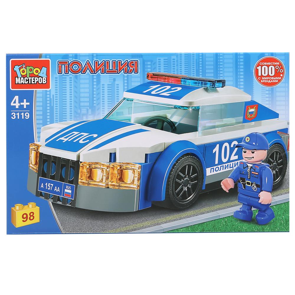 

Конструктор Город мастеров - Полицейская машина, с фигурками, 98 деталей