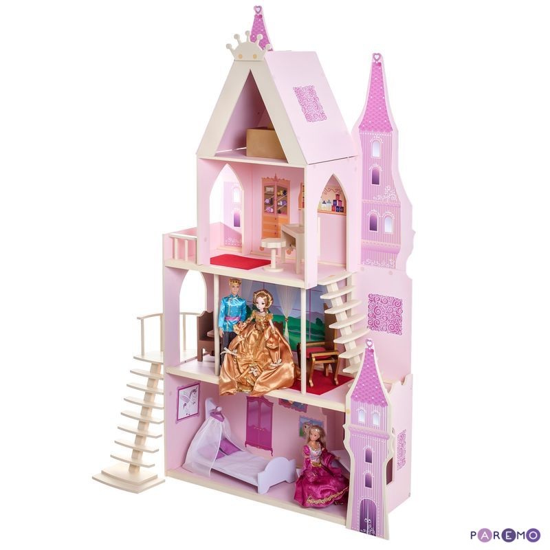 Кукольный дворец - Розовый сапфир, с 16 предметами мебели и текстилем  