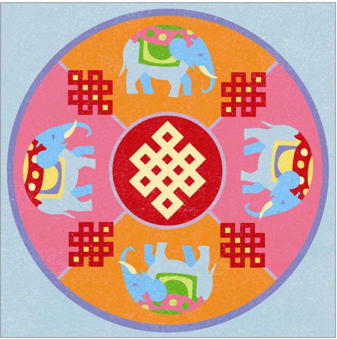 Песочные картинки - Тибетские мандалы  