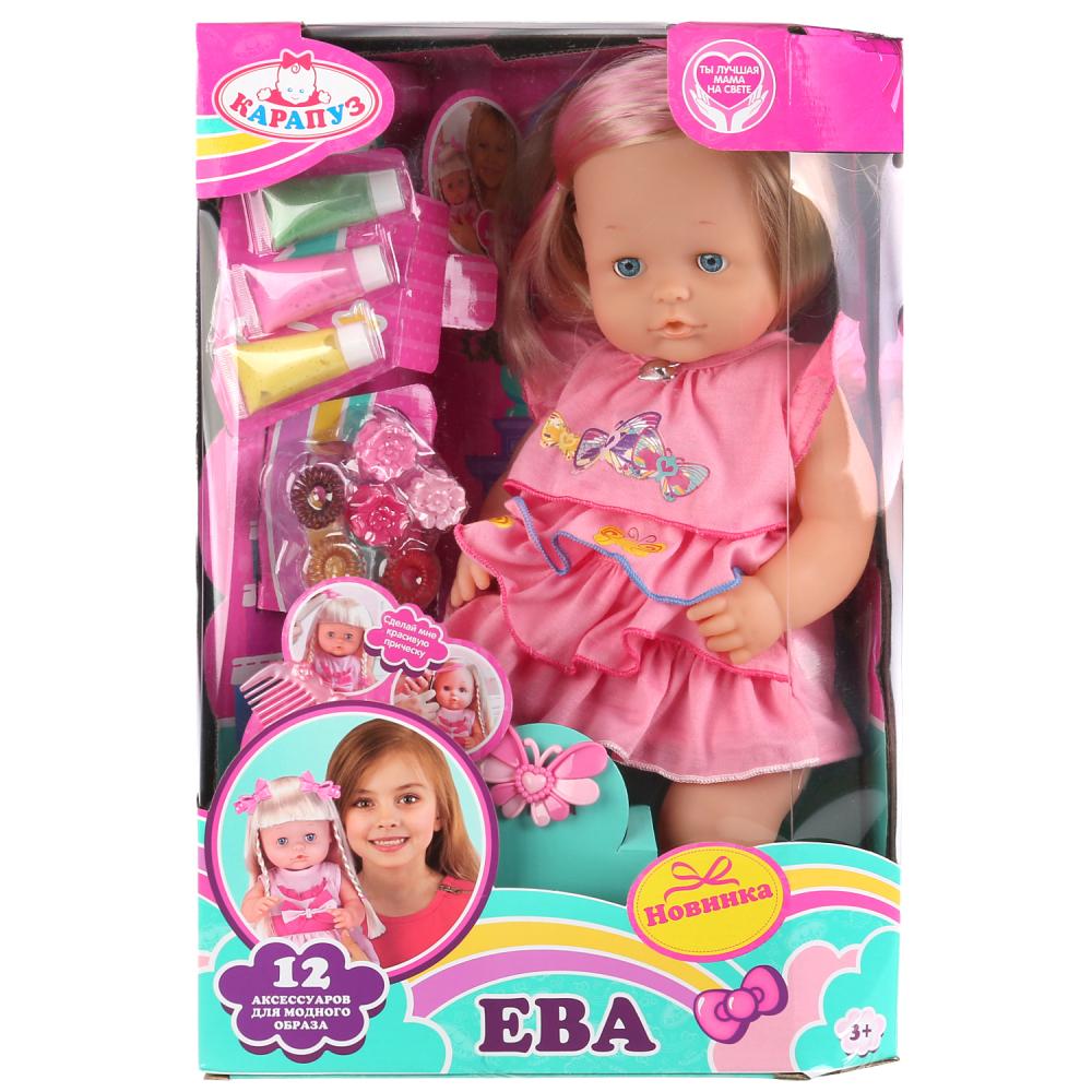 Кукла Ева, 40 см с набором красок и аксессуаров для волос  