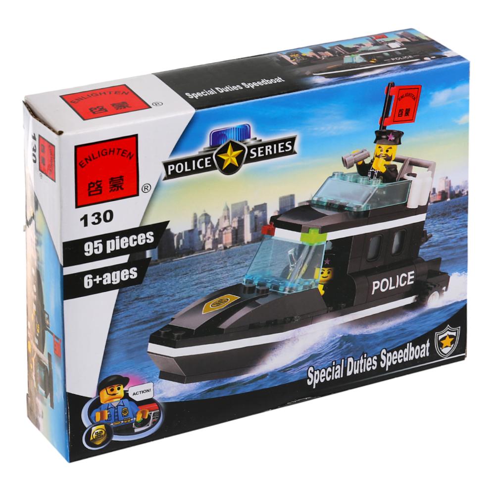 Конструктор лодки. LEGO Brick полицейский катер. Конструктор kazi Police 98303 полицейский катер. Набор лего полицейский катер БРИК 130. Конструктор Enlighten Brick полицейский катер 1233.