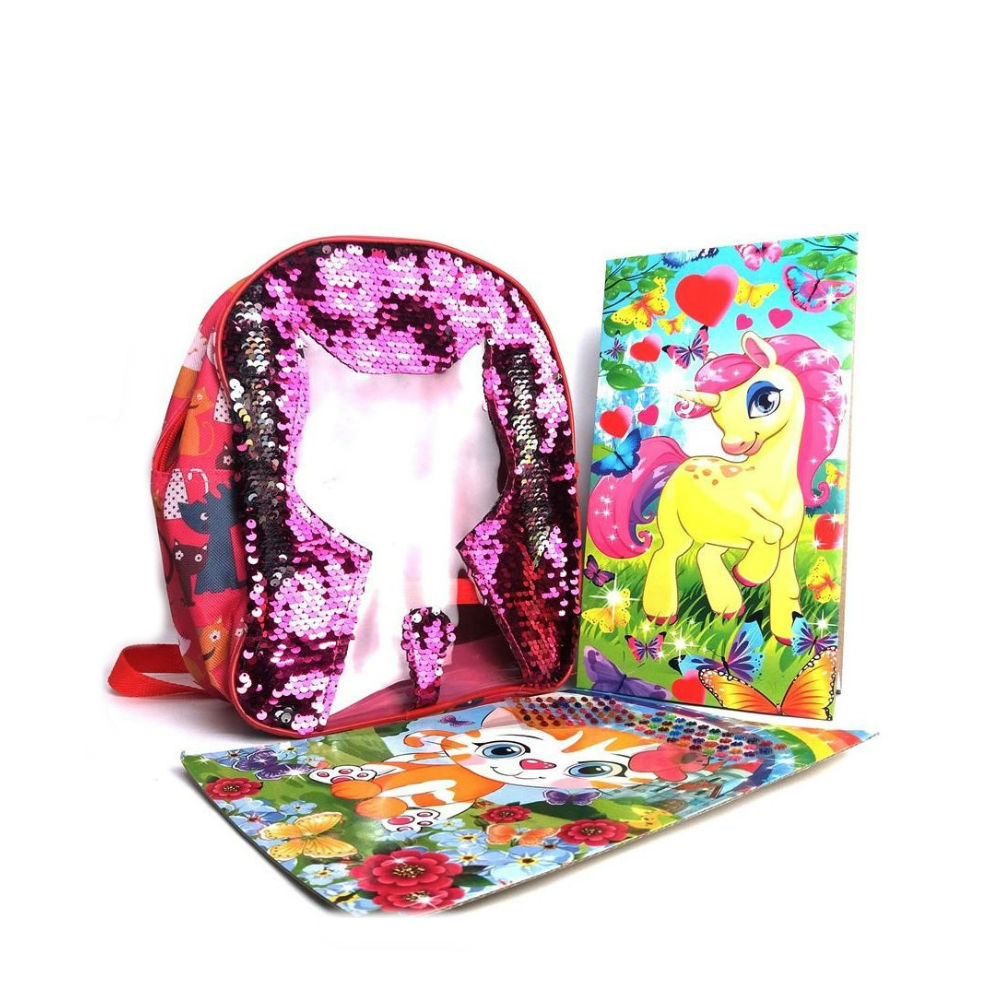 Сумка-рюкзак с пайетками с мозаикой календарем на стол - Кот  