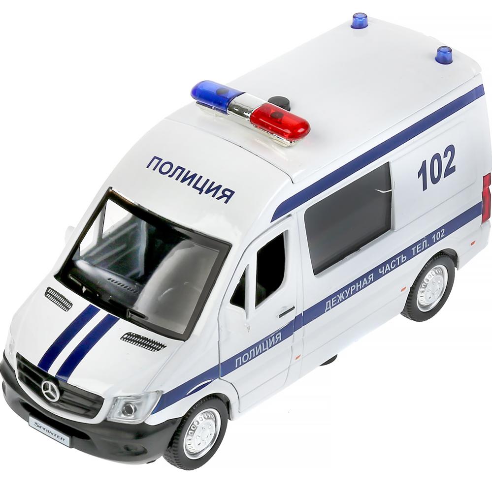 

Машина Mercedes-Benz Sprinter – Полиция, 14 см, свет-звук, инерционный механизм