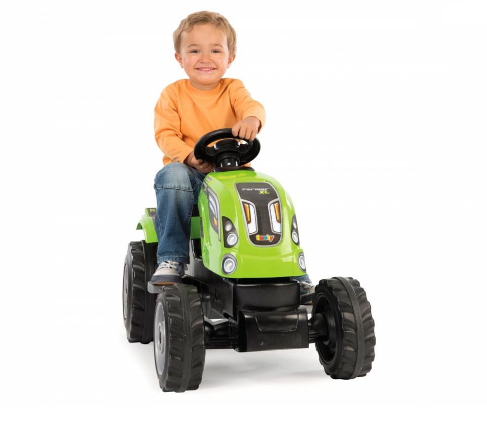 Трактор педальный Smoby XL с прицепом, зеленый  