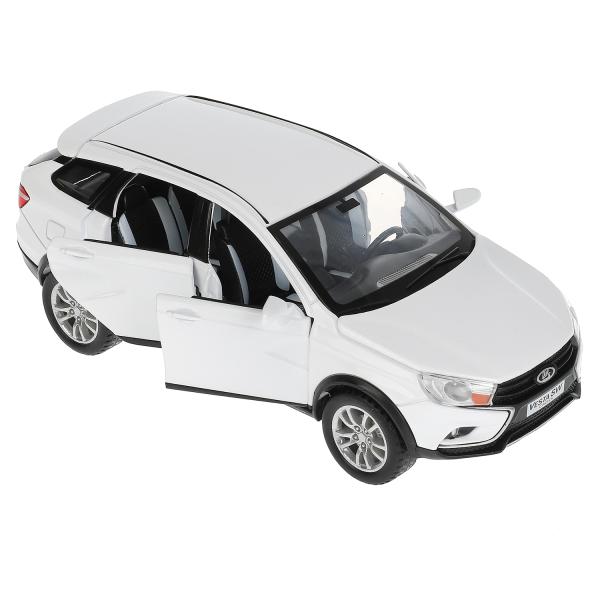 Машина Lada Vesta SW Cross свет-звук 17,5 см двери открываются белая инерционная металлическая  