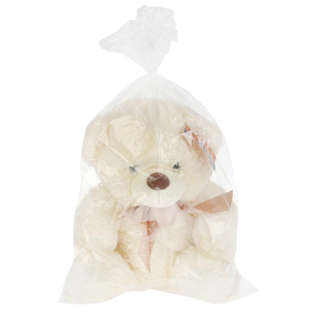Мягкая игрушка – Медведь бежевый с бантом, 50 см  