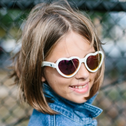 Солнцезащитные очки Babiators Hearts - Влюбляшки /Sweethearts, Classic, оправа белая, линзы розовые зеркальные  