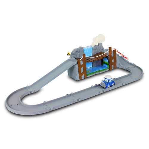 Игровой набор Робокар Поли - Обрушающийся мост с металлической машинкой Масти  