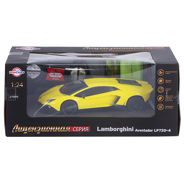 Автомобиль Lamborghini Aventador LP720-4 лицензия на радиоуправлении, масштаб 1:24, зарядное устройство в комплекте  