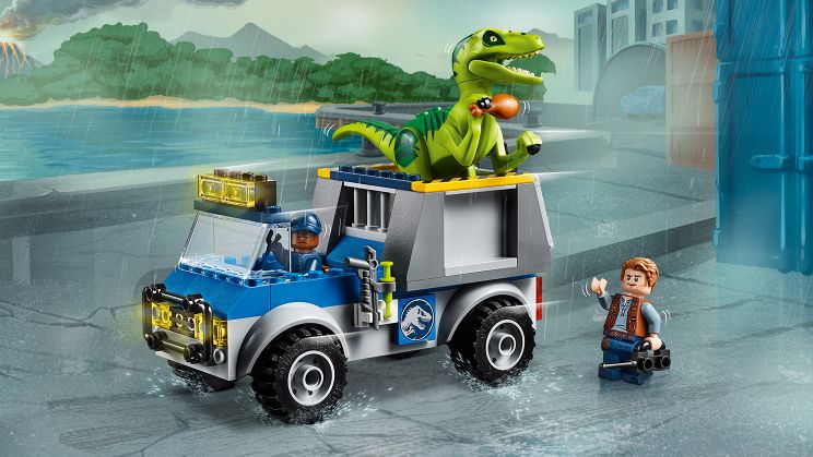 Конструктор Lego Juniors - Jurassic World Грузовик спасателей для перевозки раптора  