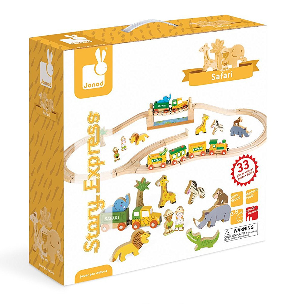 Игровой набор Сафари, 12 игрушек и поезд  