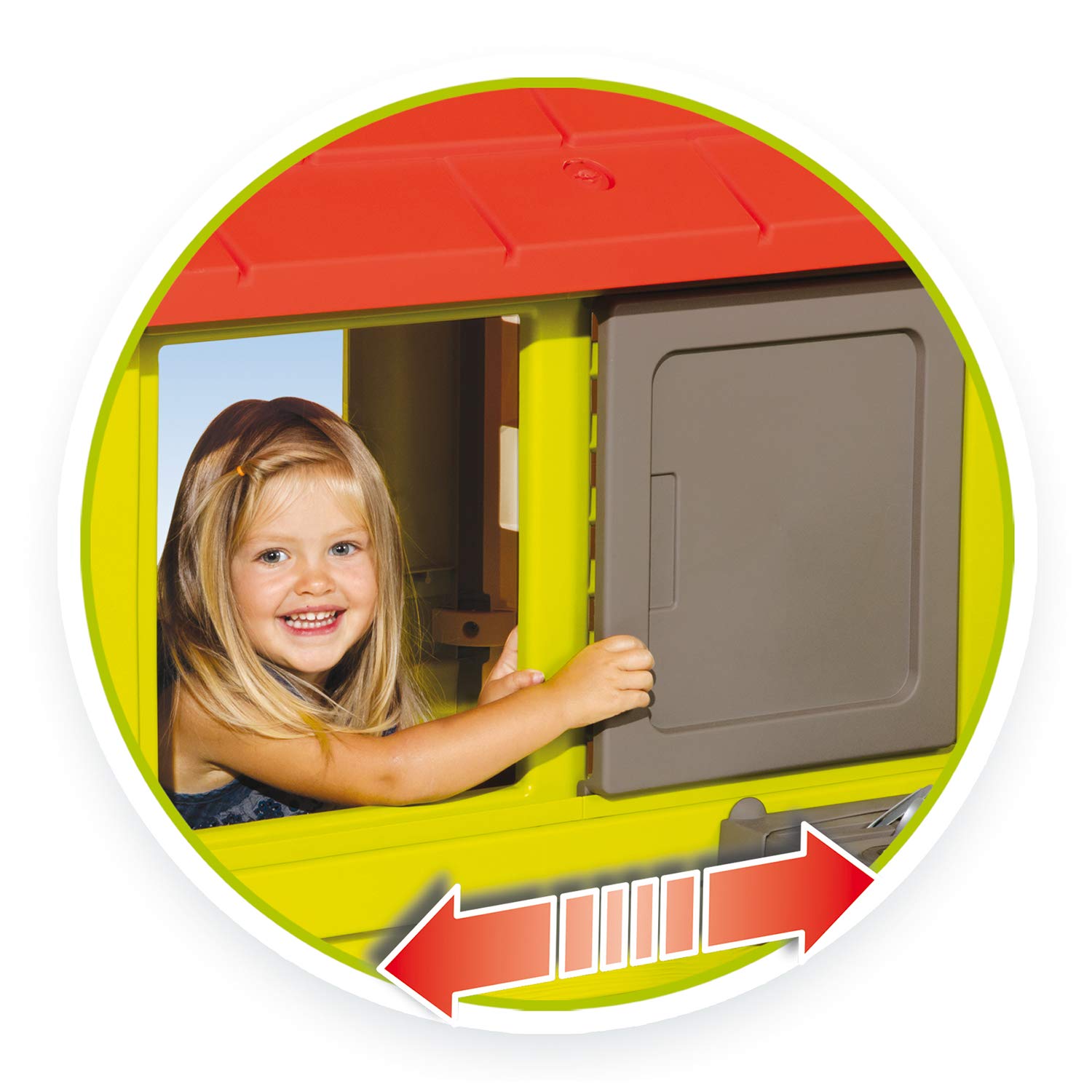 Игровой домик с кухней, красный, размер 145 х 110 х 127 см.  