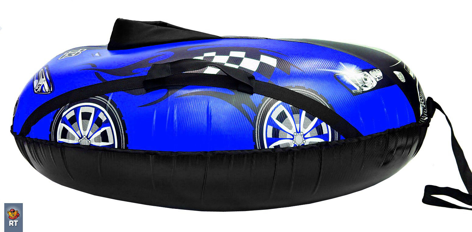 Санки надувные овальные Тюбинг - Машинка Comfort Ferrari, синяя, автокамера  