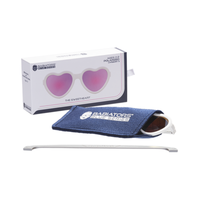 Солнцезащитные очки из серии Babiators Blue Series Polarized Hearts - Влюбляшка The Sweetheart, розовые с зеркальными линзами, Junior 0-2  