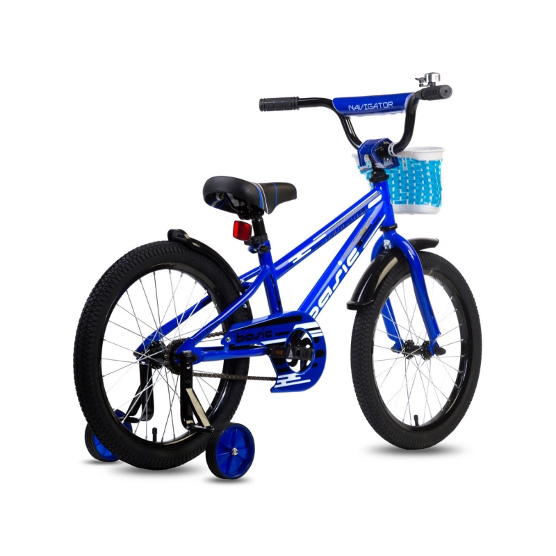 Детский велосипед Navigator - Basic, колеса 18", стальная рама и обода, цвет синий  