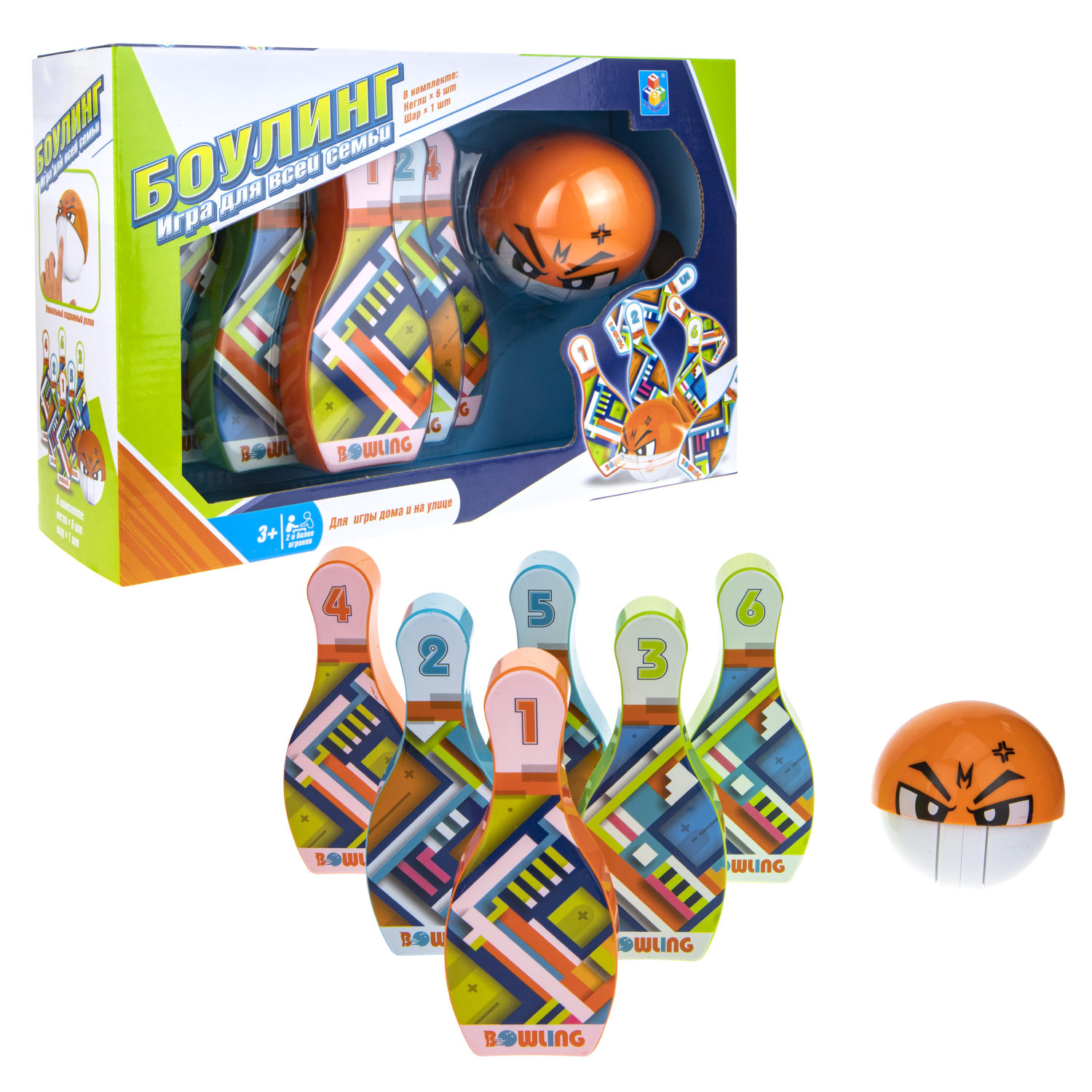 

Игровой набор – Боулинг, 6 кеглей и шар