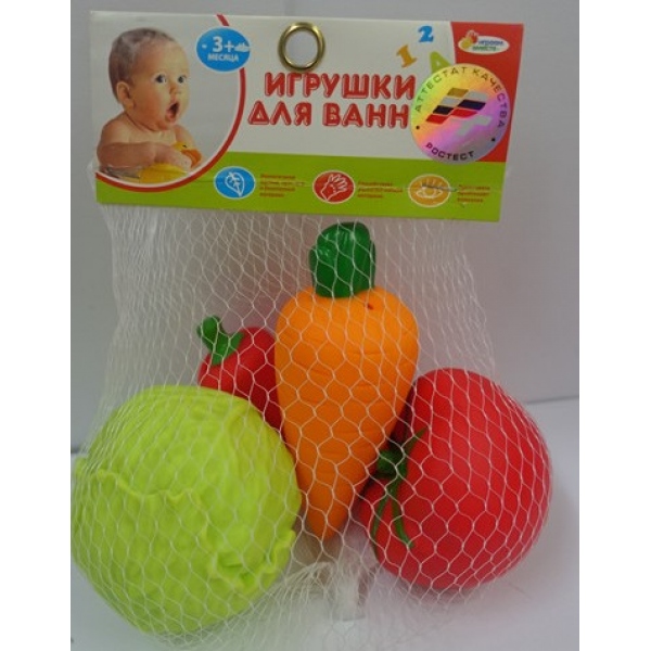 

Игрушки для купания – Овощи: капуста, морковь, томат и перец