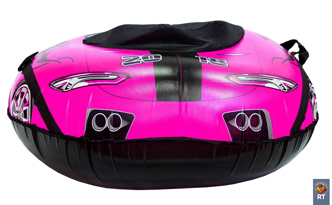Санки надувные, овальные – Тюбинг Машинка Comfort Ferrari, розовая  