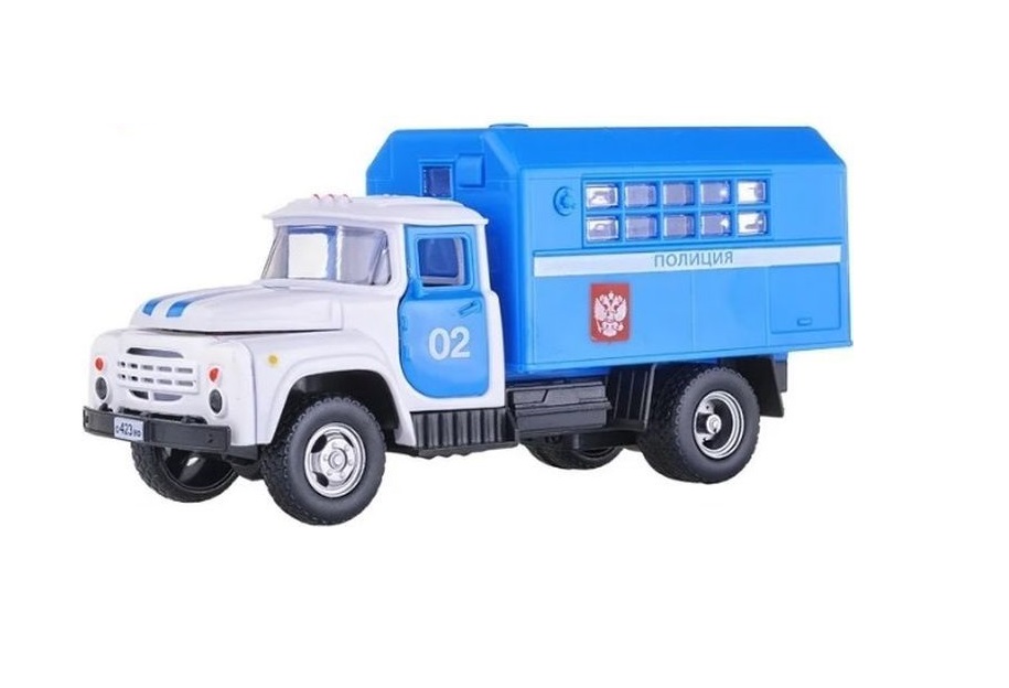 

Инерционный металлический грузовик Полиция, 16 x 6 x 8,5 см., 1:52