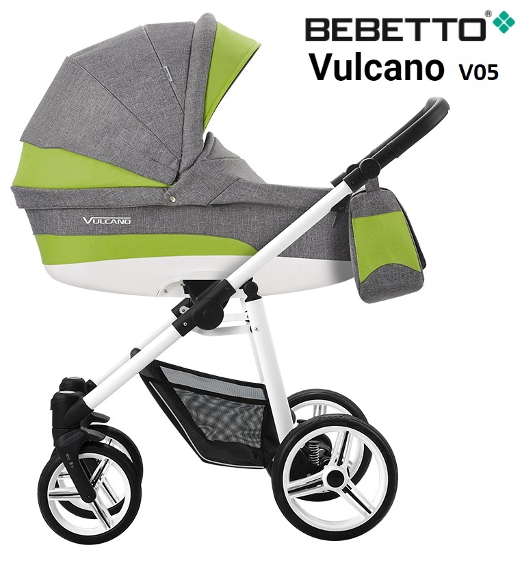 Детская коляска Bebetto Vulcano New 2 в 1, шасси белая/BIA  
