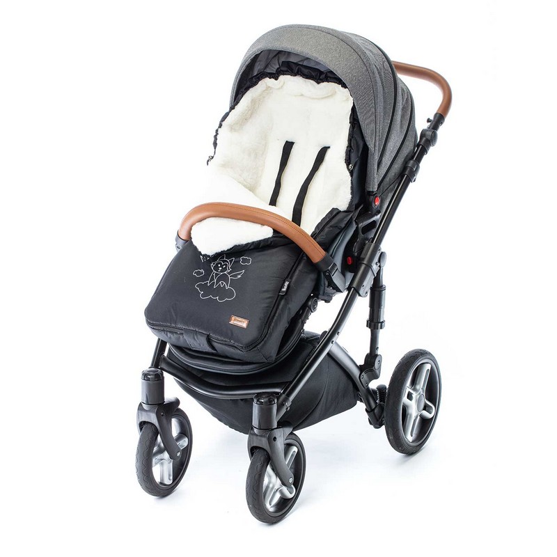 Конверт зимний меховой Nuovita Islanda Bianco Nero/Черный  