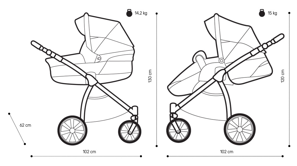 Коляска детская Noordi Polaris SP 3 в 1, серая  