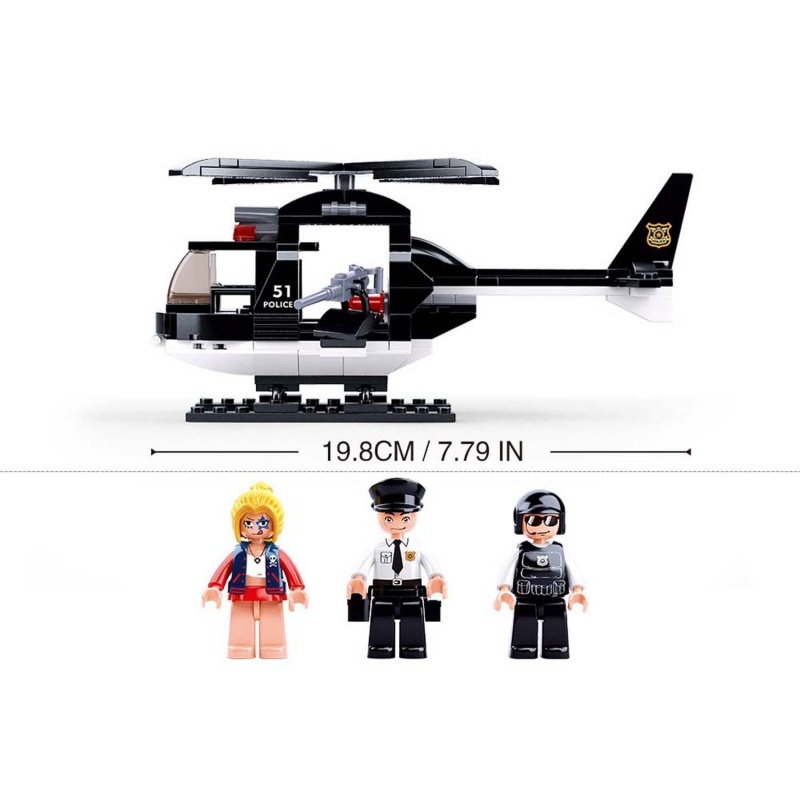 Конструктор – Полиция: Вертолет с фигурками, 221 деталь  