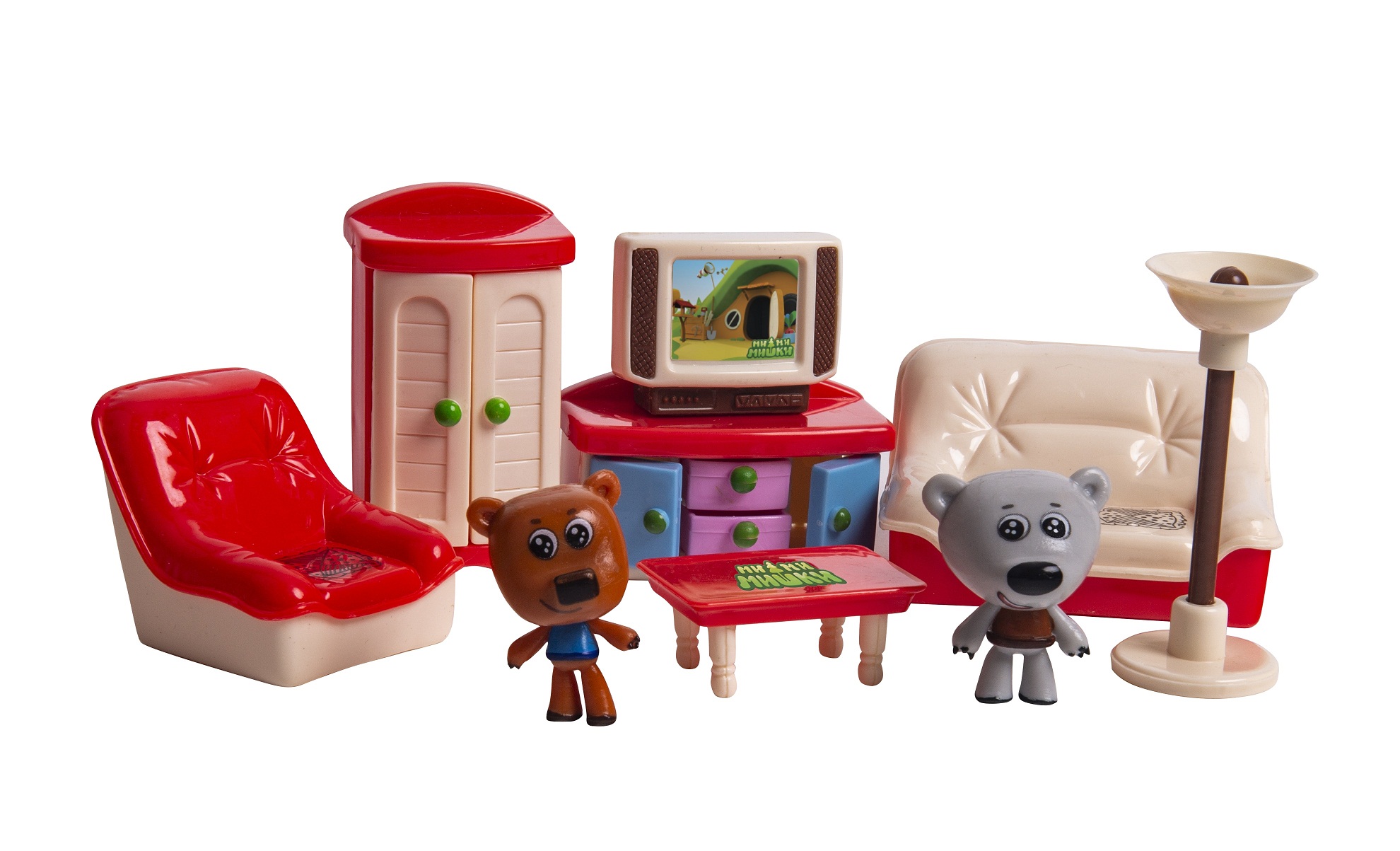 

Игровой набор Ми-Ми-Мишки - Кеша и Тучка, 7 деталей интерьера гостиной,