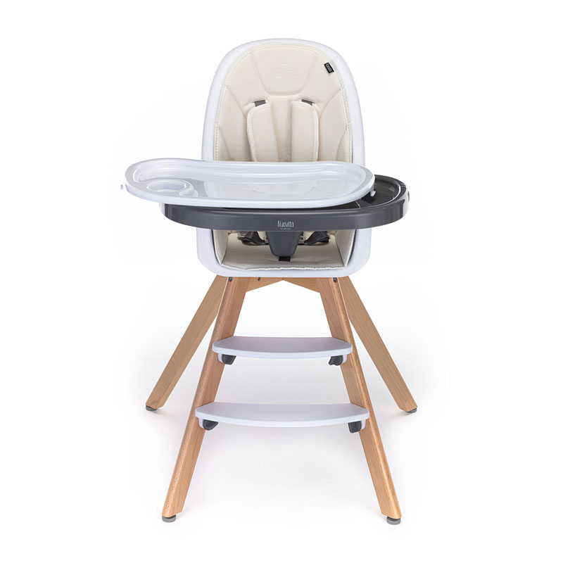 Стульчик для кормления Nuovita Gourmet, Lattiero, Legno/Молочный, Деревянный  