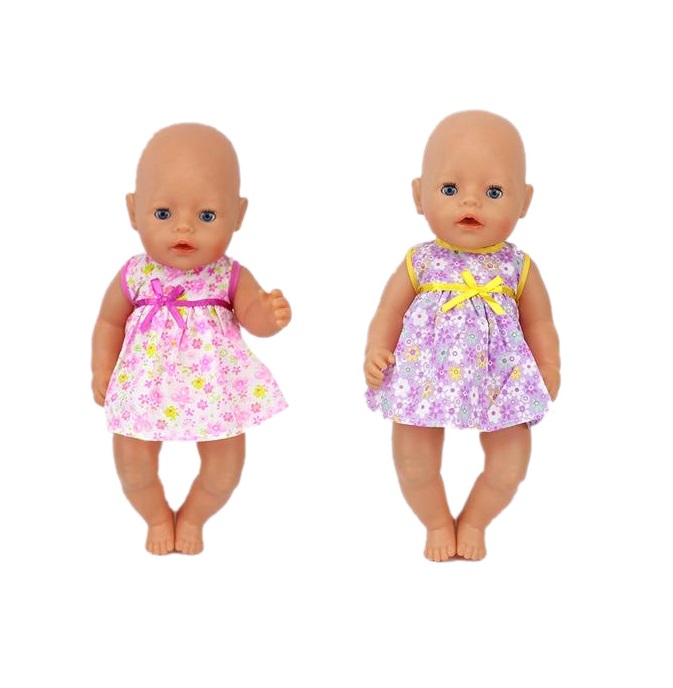 Одежда для кукол: платье в цветочек, 2 вида  