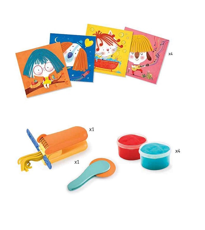 Набор для творчества Кудряшки, с пластилином и шаблонами  