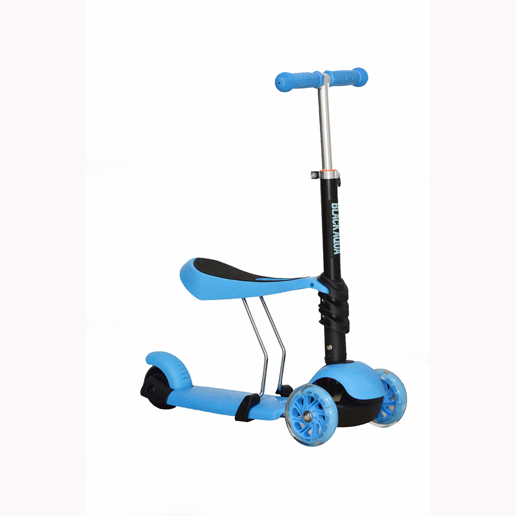 

Самокат-беговел Black Aqua MG023 со светящимися колёсами, цвет голубой