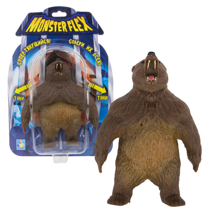 

Тянущаяся фигурка из серии Monster Flex Гризли, блистер, 15 см