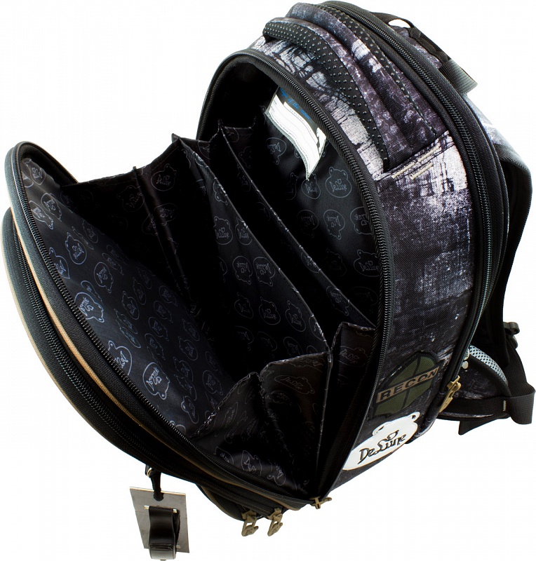 Ранец DeLune 9-128 с мешком для обуви, жестким пеналом и часами  