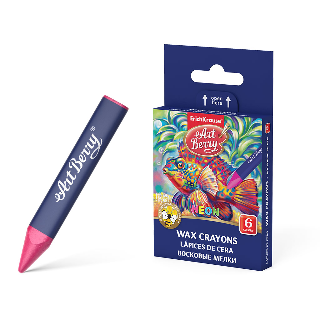 

Мелки восковые трехгранные - ArtBerry Neon Jumbo, 6 цветов