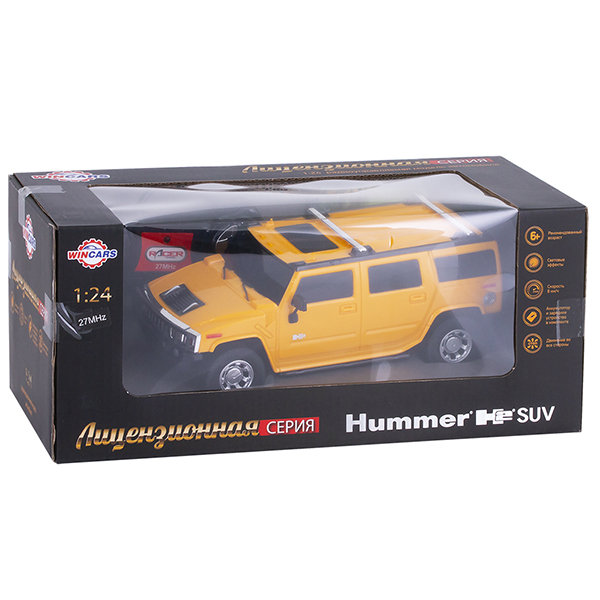 Радиоуправляемый лицензированный автомобиль Hummer, масштаб 1:24, ЗУ в комплекте  