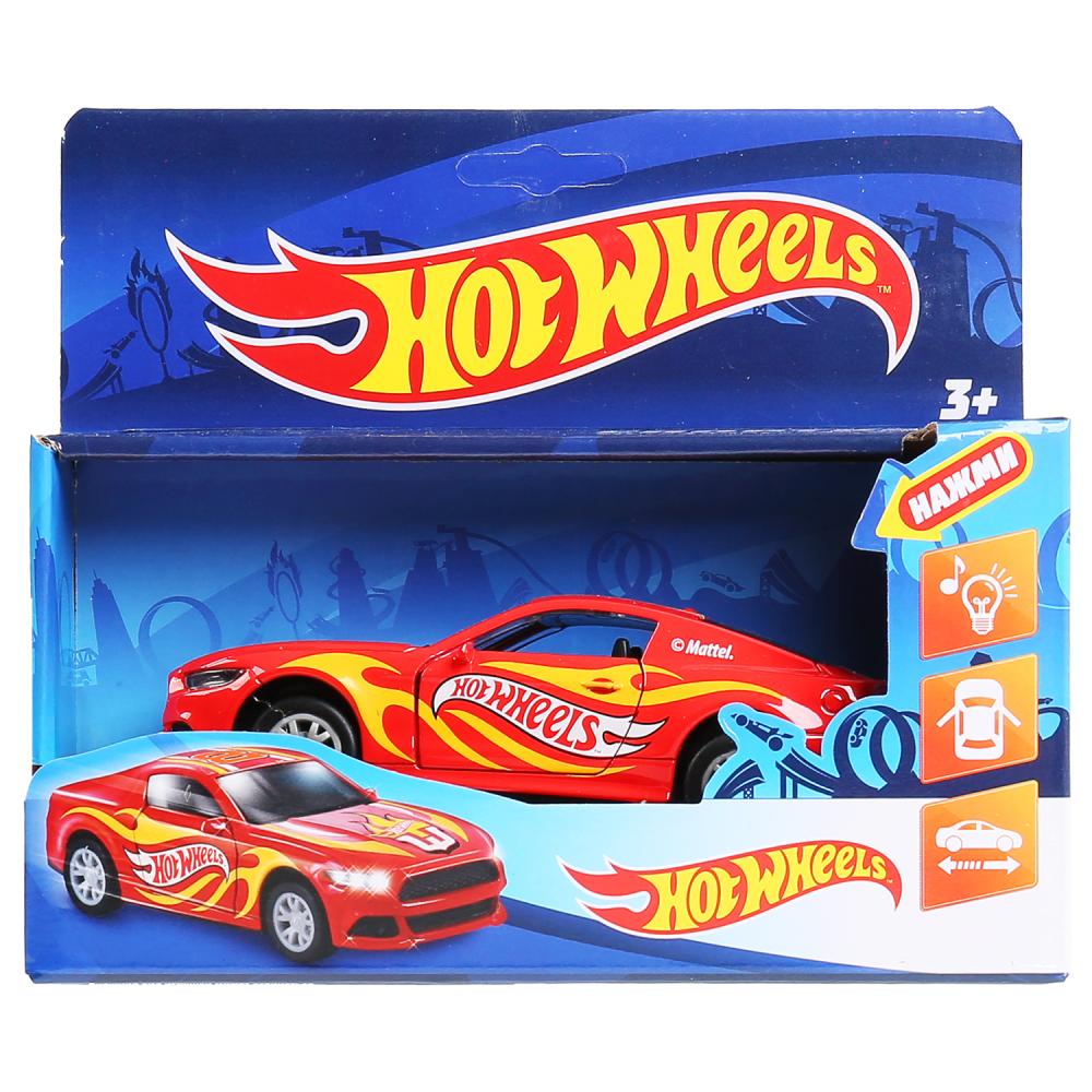 Машина спорткар Hot Wheels 12 см со светом и звуком двери открываются металлическая инерционная  