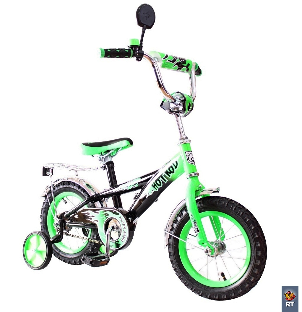 Двухколесный велосипед Hot-Rod, диаметр колес 12 дюймов, зеленый  