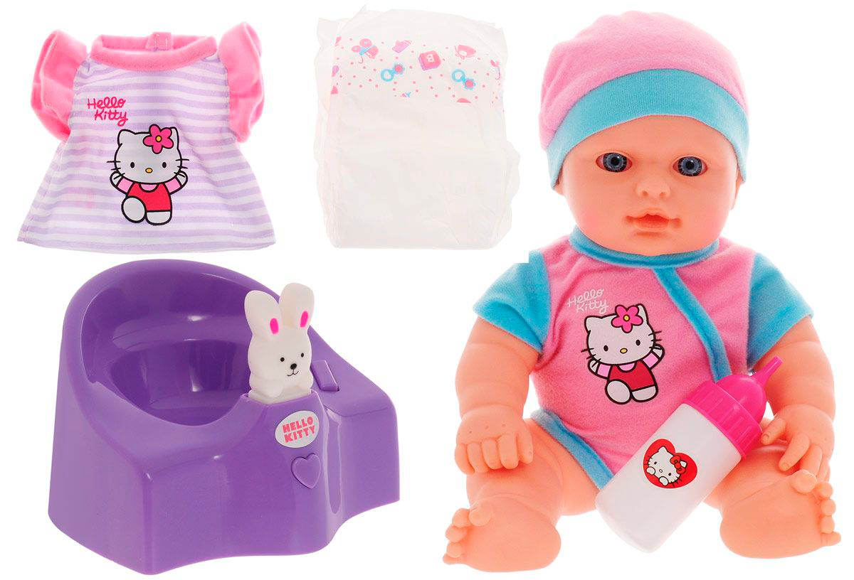 

Пупс Карапуз Hello Kitty 30см, пьет и писает, музыкальный горшок